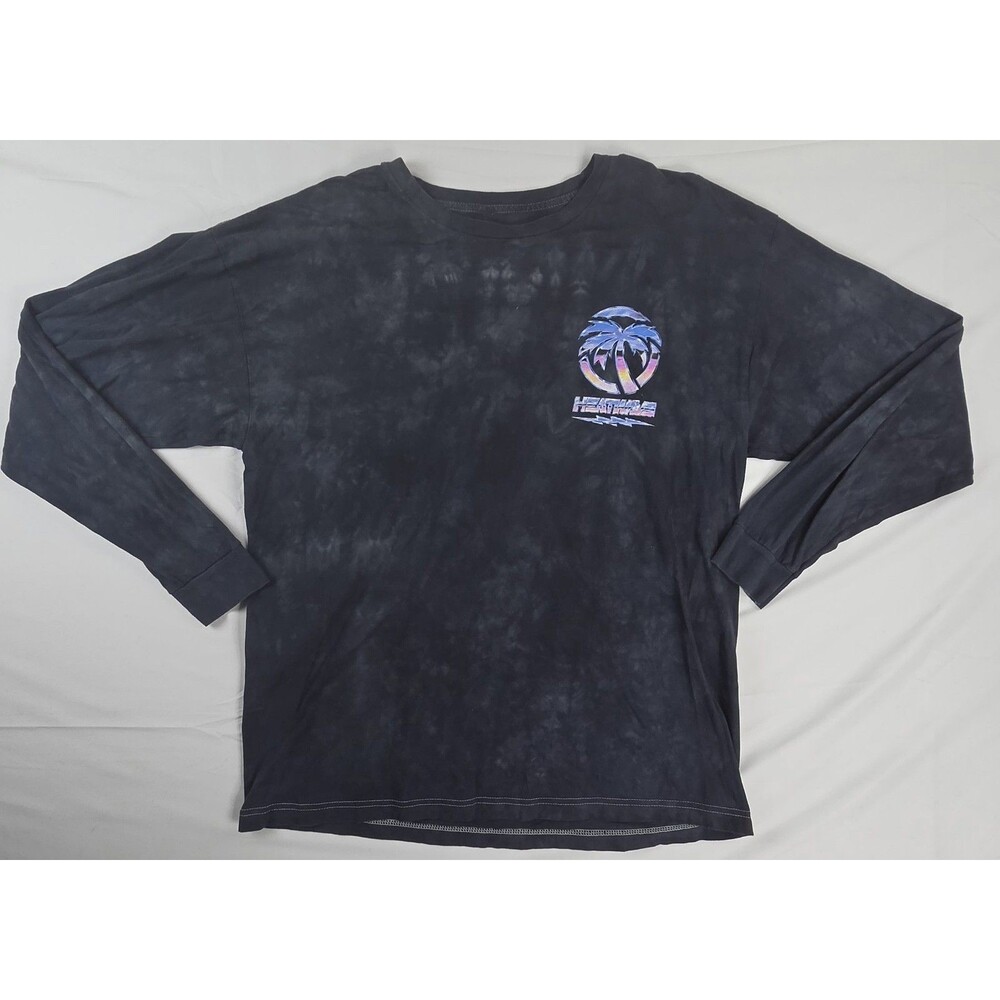 Heatwave Men’s Black Cotton Graphic Logo Crew Neck Long Sleeve T-Shirt XL